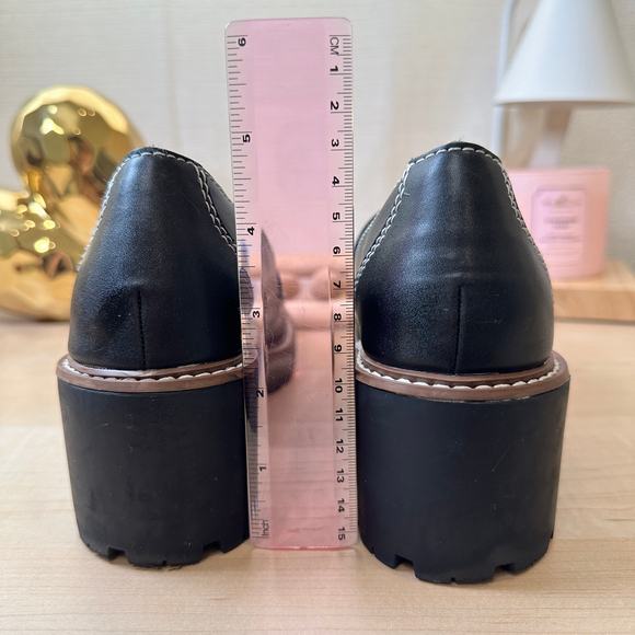 Blundlo‎ Black Platform Loafers, Size 8M - Picture 4 of 7